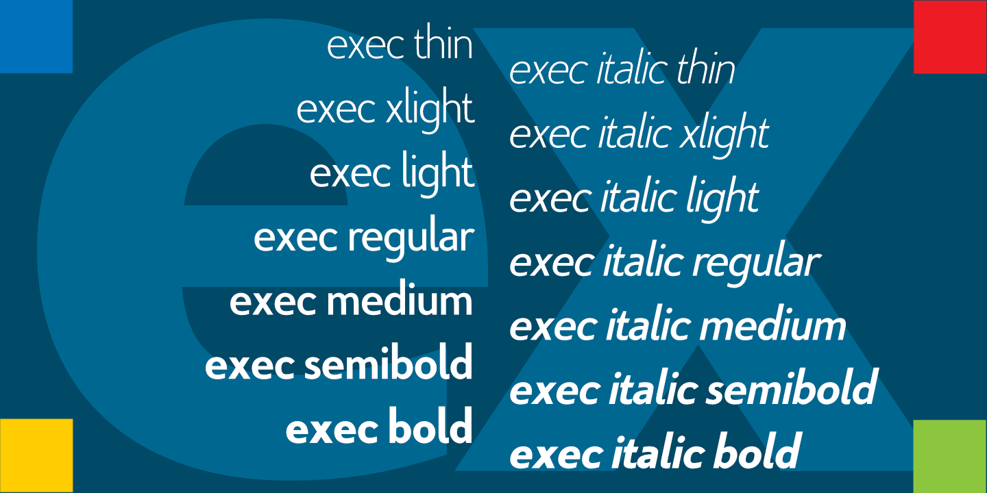 Пример шрифта Exec Semibold